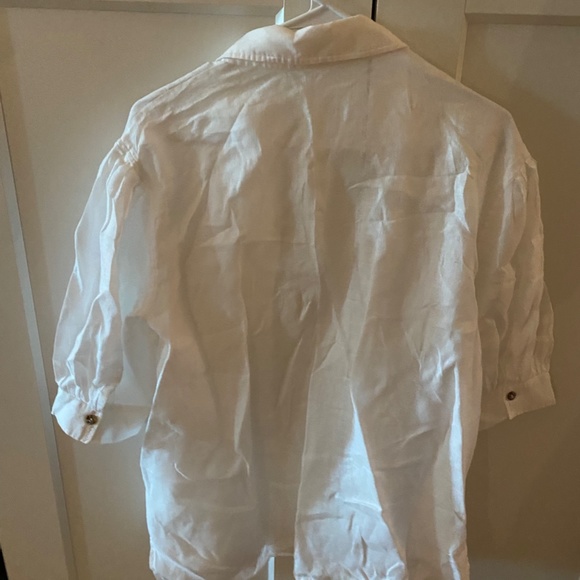 SPORTSCRAFT 100% WHITE LINEN SHORT SLEEVE SHIRT 14 - Picture 2 of 8